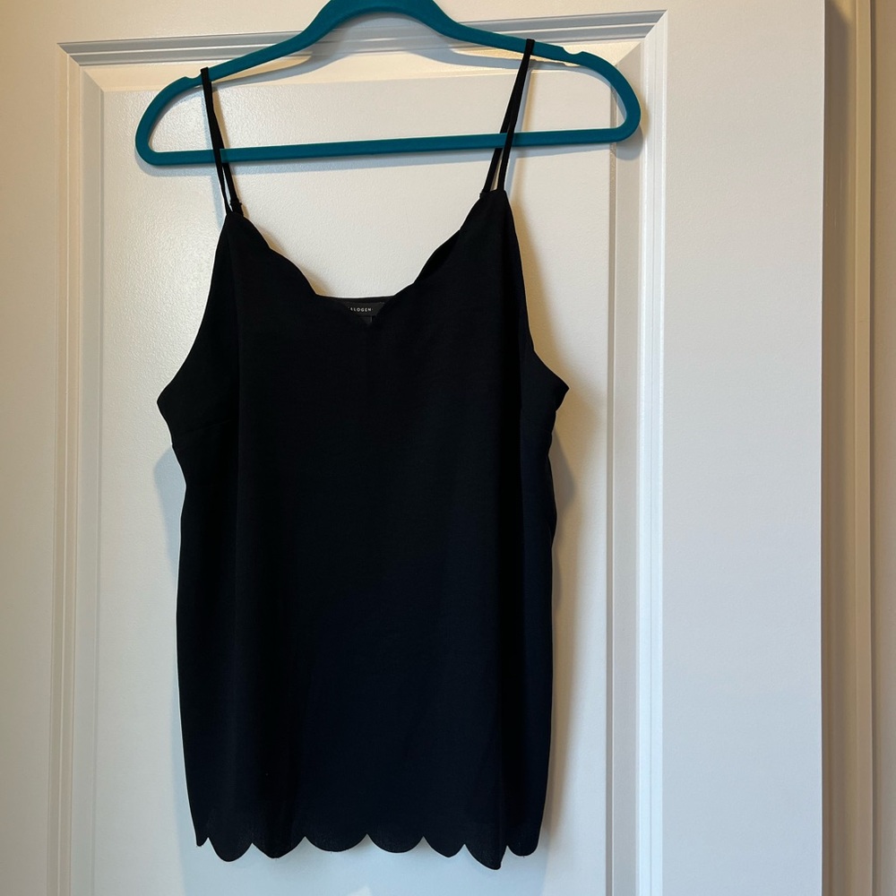 Halogen Black Scalloped Cami Top